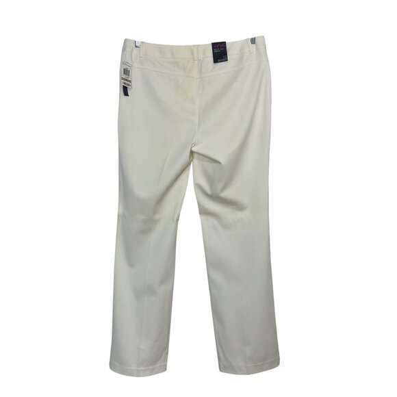 INC International Concept Boot Leg Curvy Fit Pants Womens Size 12 New Cream - Picture 2 of 12